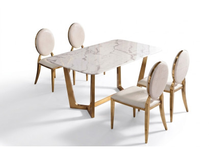 Esstisch Moderner Tisch Esszimmer Garnitur 4x Stuhl Set 5 tlg.Set