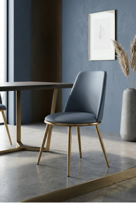 Esstisch Stühle Luxus Stoff Edelstahl Design Stuhl Lehnstuhl Polster Neu