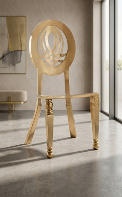 Stuhl 1x Ess Zimmer Stühle Sessel Edelstahl Design Möbel Metall Stahl