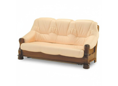 Sofa Luxus 3 Sitzer Couch Polster Holz Leder Couchgarnitur Dreisitzer Couchen