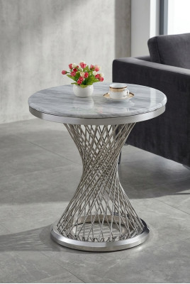 Runder Beistelltisch Couchtisch Edelstahl Luxus Möbel Wohnzimmer Runde