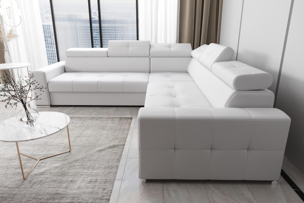 Wohnzimmer Textil Leder Luxus L Form Modern Ecksofa Couch Polsterung Sofas Neu