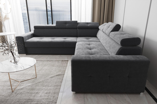 Wohnzimmer Textil Leder Luxus L Form Modern Ecksofa Couch Polsterung Sofas Neu