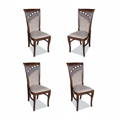 Design Stuhl 4x Gruppe Sessel Stühle Set Samt Textil Neu Esszimmer Restaurant