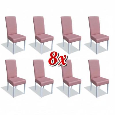 Esszimmer Stühle Leder Gruppe Garnitur Holz Set 8x Stuhl Set Sessel Garnitur Neu
