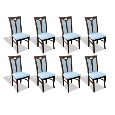 Lehnstuhl Garnitur Stühle Gastro Esszimmer Textil Stoff Set 8x Design Stuhl Holz