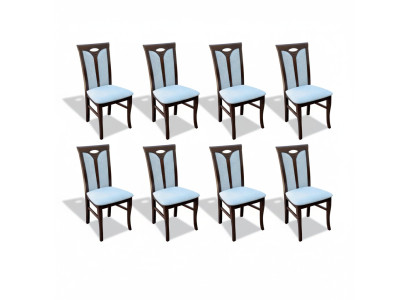 Lehnstuhl Garnitur Stühle Gastro Esszimmer Textil Stoff Set 8x Design Stuhl Holz
