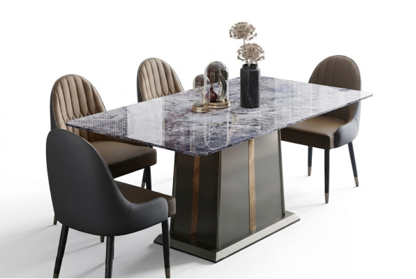 Marmor Stil Küche Moderner Esstisch Tisch Tische Esszimmer Luxus Möbel Design