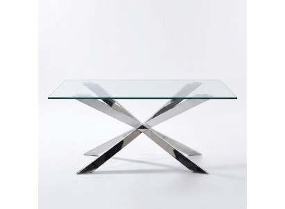 Luxus Tisch Design Esszimmer 180x90cm Esstische Glas Möbel Design Tische Neu