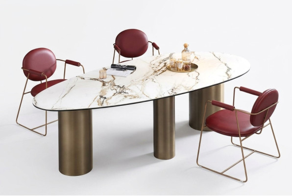 Esszimmer Möbel Edelstahl Oval Esstisch Tisch Design Tische Luxus Möbel Rund Neu