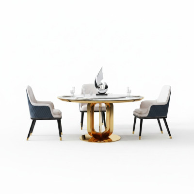 Luxus Runder Tisch Runde Design Tische Edelstahl Möbel Esszimmer Esstische Neu