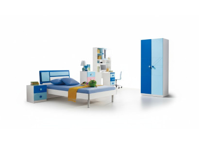 Kinderzimmer Set Bett Kleiderschrank Modernes Jugend Schlaf Zimmer Neu 4tlg.Set