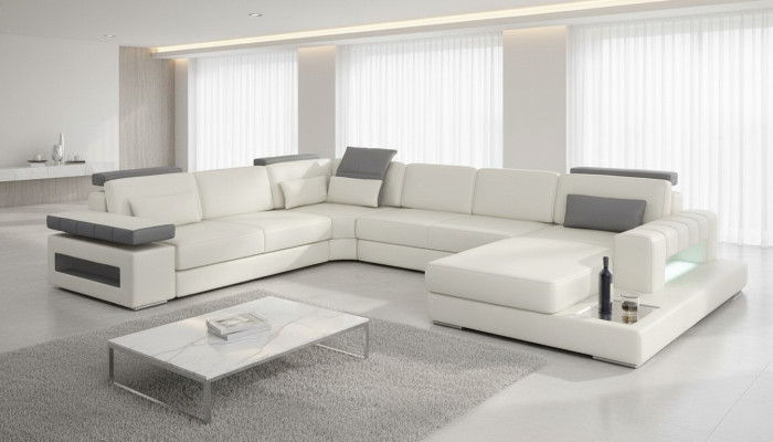 Designer Wohnlandschaft Sofa Couch Ecksofa Polster Wohnlandschaft U-Form