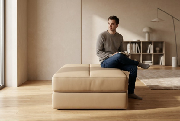 Ottomane Sitzhocker Sitzpouf Designer Hocker Polster Wohnzimmer Bank Fußhocker