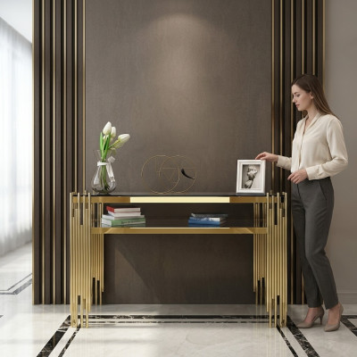 Konsolentisch Marmor Wohnzimmer Schlafzimmer Schminktisch Edelstahl