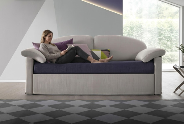 Design Sofa 3 Sitzer Couch Polster Luxus Textil Zweifarbig Italienische Möbel