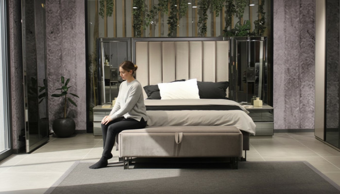 Luxus Schlafzimmer Set Bett+ 2x Nachttische Komplettes Zimmer Möbel Neu
