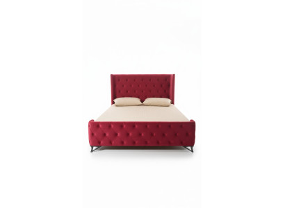 Schlafzimmer Chesterfield Bett Designer Betten Polster Luxus Hotel Rot Neu