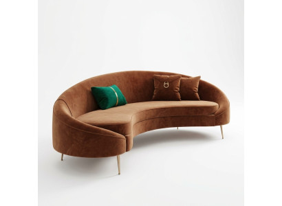 Ecksofa 3 Sitzer Polster Samt Modern Relax Sitz Luxus Möbel Wohnlandschaft Eck