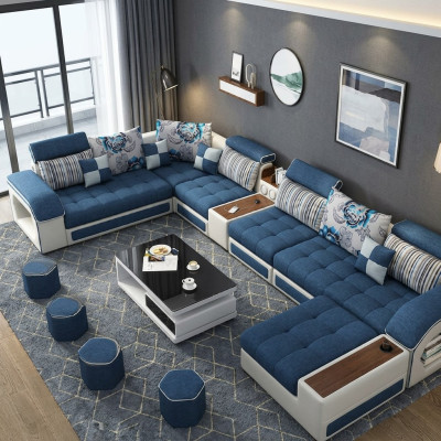 Ecksofa U-form Polster Modern Relax Sitz Luxus Möbel Wohnlandschaft Sofa Couch