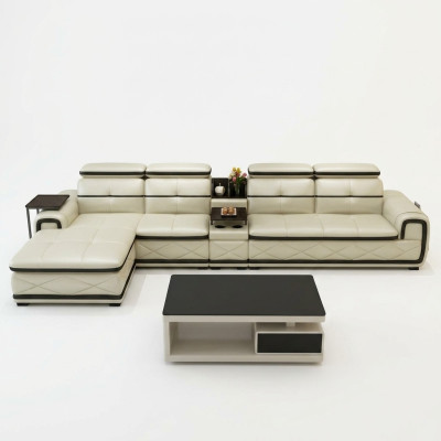 Luxus Ledersofa Ecksofa L-form Polster Modern Relax Sitz Möbel Wohnlandschaft