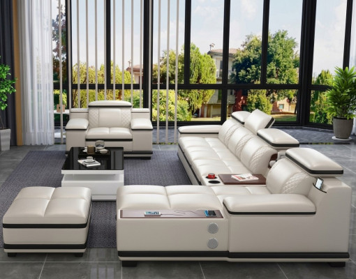 Möbel Wohnlandschaft Luxus Eckgarnitur Ecksofa Polster Sofas Couch Relax Lform