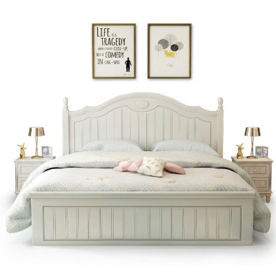 Bett Landhaus Stil Betten Doppel Holz Luxus Design Möbel Schlafzimmer Holzbett
