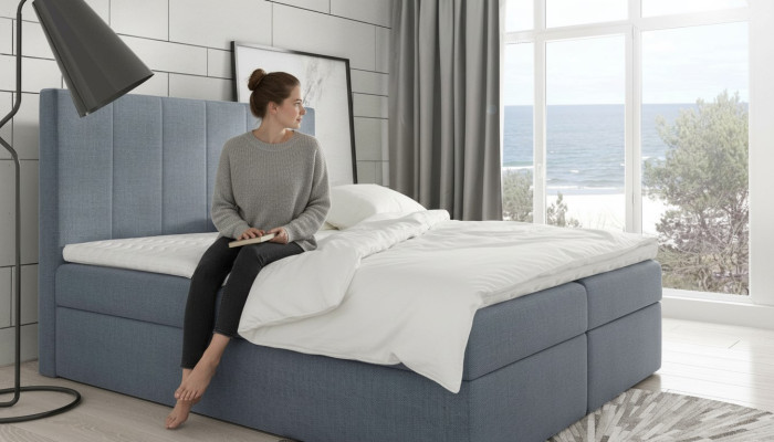 Modernes Bett Schlafzimmer Betten Stoff Boxspringbett Textil Design Doppel Hotel