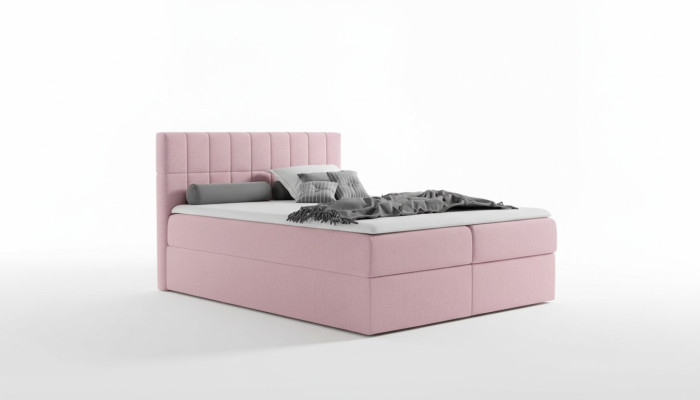 Bett Rosa Stoff Boxspringbett Textil Design Doppel Hotel Modern mit Bettkasten