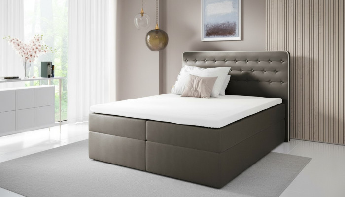 Bett mit Bettkasten Boxspringbett Zeitgenössisch Doppel Hotel 160cm Schlafzimmer