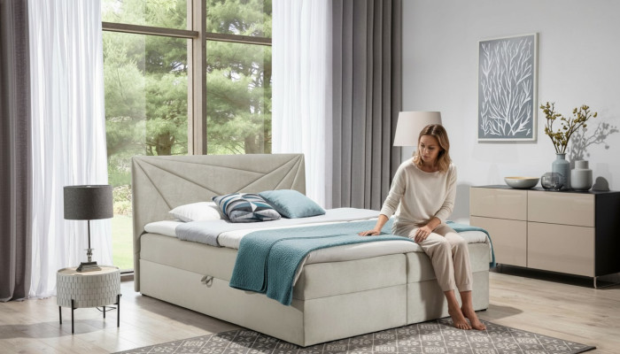 Doppelbett Bett mit Bettkasten Boxspringbett Ehebett Betten Polsterbett 180cm