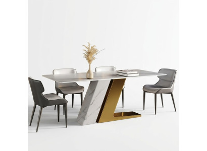 Tische Design Tisch Luxus Marmor Imitation Möbel Esszimmer Esstische Modern Gold