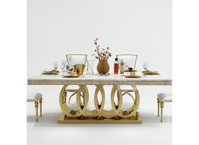 Luxus Esstisch Esszimmer Tisch Metall Gold Tische Esstische Möbel Einrichtung