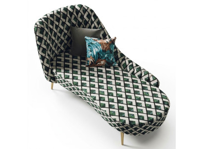 Textil Chaise Lounge Liege Polster Liegen Sofa Chaiselounge Relax Club Möbel