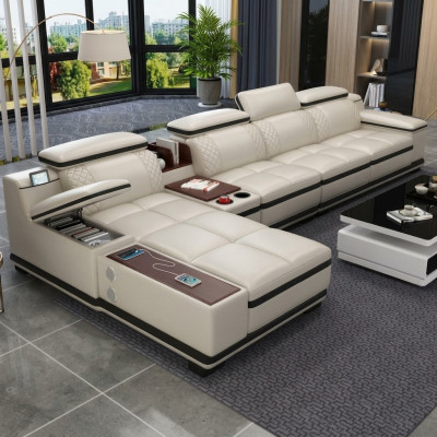 Ecksofa L-form Wohnlandschaft Eck Polstersofa Sitz Design Couch Sofas Weiß Sofa