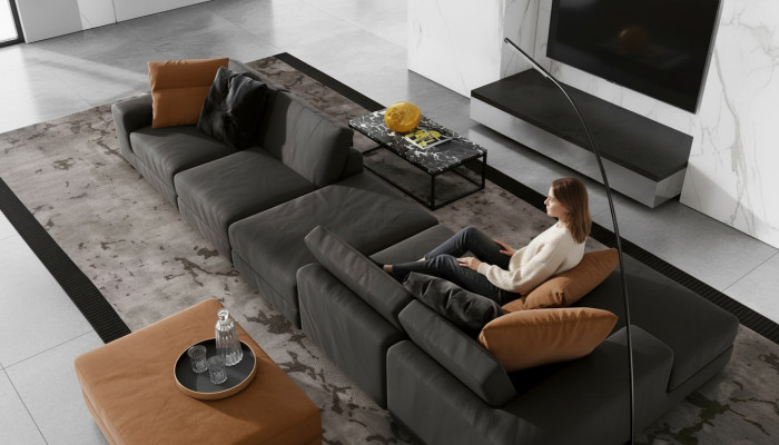 Luxus Ecksofa L-form Sofa Sofas Modern Wohnzimmer Textil Polster Design Eck Neu