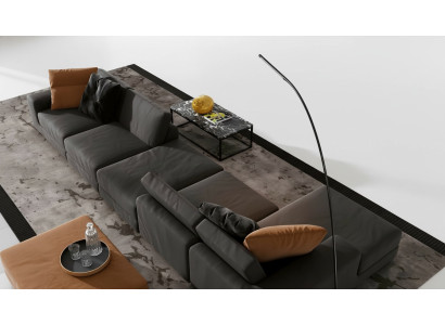 Luxus Ecksofa L-form Sofa Sofas Modern Wohnzimmer Textil Polster Design Eck Neu