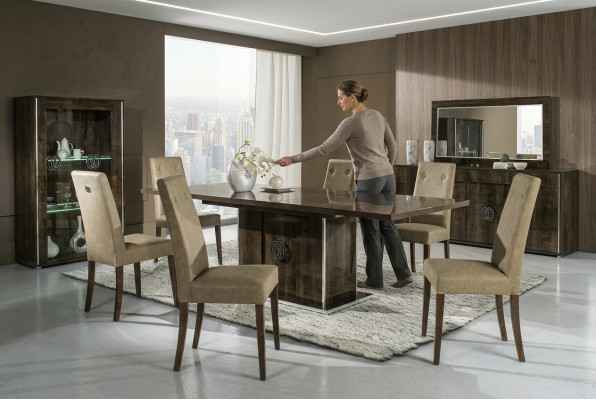 Esszimmer Esstisch 6x Stuhl Polster Garnitur Küchen Stühle Gruppe Tisch Set 7tlg
