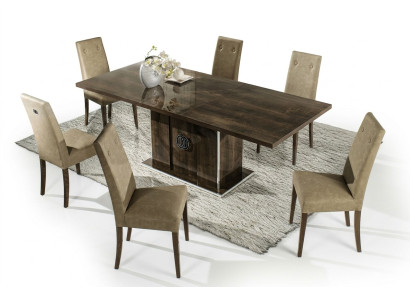 Esszimmer Esstisch 6x Stuhl Polster Garnitur Küchen Stühle Gruppe Tisch Set 7tlg
