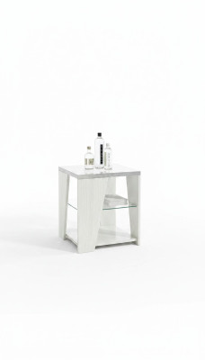 Beistelltisch Wohnzimmer Holz Modern Design Möbel Luxus Tisch Quadratisch Weiß