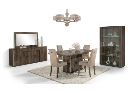 Esszimmer Esstisch Stuhl Kommode Spiegel Vitrine Gruppe Garnitur Holz Set 8tlg.