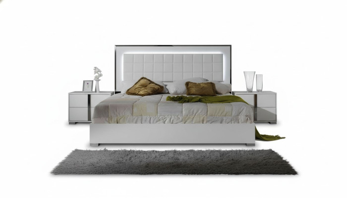 Schlafzimmer Bett Nachttisch Holz Nachttische Doppelbett Betten Weiß Modern 3tlg