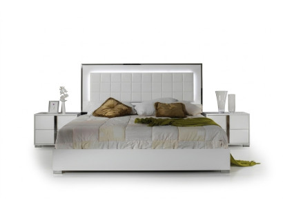 Bett Modern Betten Polsterbett Doppelbett Bettrahmen Weiß Design Schlafzimmer