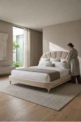 Luxus Bett Hotel Royal Möbel Stoff Betten Design Einrichtung Polsterbett Rahmen