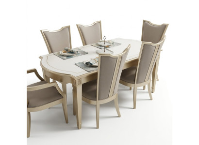 Essgruppe Moderne Stuhle Tisch Tische 7tlg. Esstisch 6 x Stühle Esszimmer Set