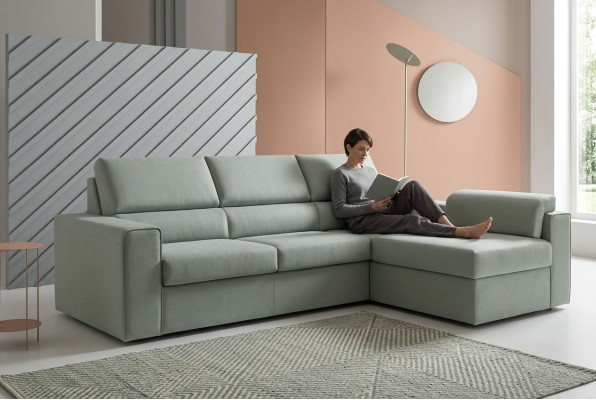 Ecksofa L-Form Möbel Leder Polstermöbel Wohnzimmer Moderne Luxus Grün alfitalia