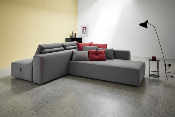 Sofa L-Form Textil Couch Ecke gepolstert Sitz Sofa Wohnzimmer modern alfitalia