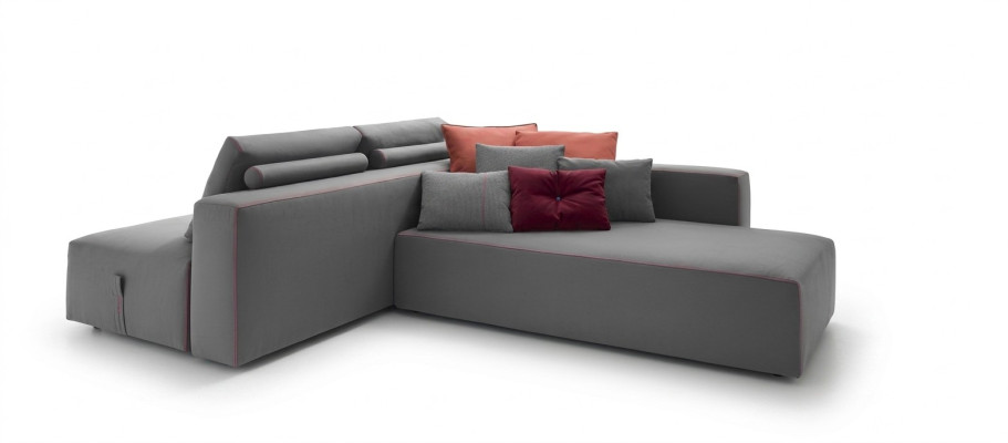 Sofa L-Form Textil Couch Ecke gepolstert Sitz Sofa Wohnzimmer modern alfitalia
