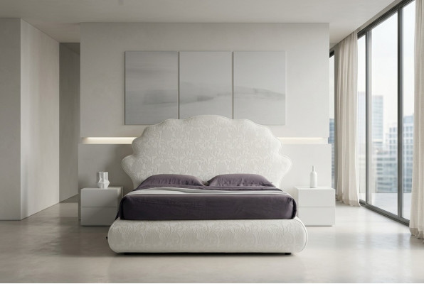 Luxus Italien Design Möbel Schlafzimmer Doppelbett 160x200cm HolzTextil Möbel