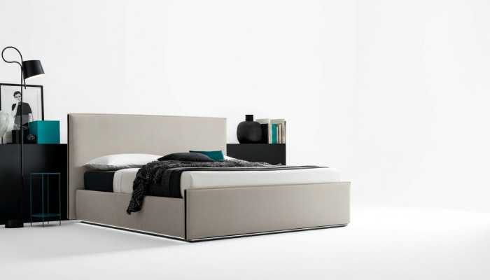 Italienische Möbel Design Bett Schlafzimmer Betten Leder Hotel Luxus Polster Neu